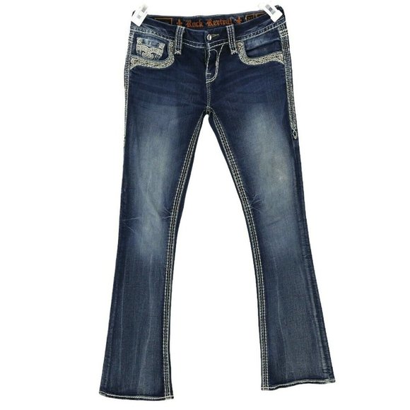 Rock Revival Denim - Rock Revival Ligeia Boot Blue Jeans  Bootcut Dark Wash denim size 27